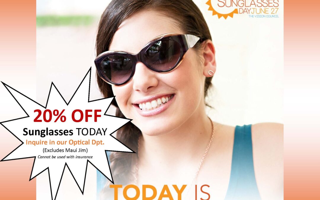 20% off on National Sunglasses Day!