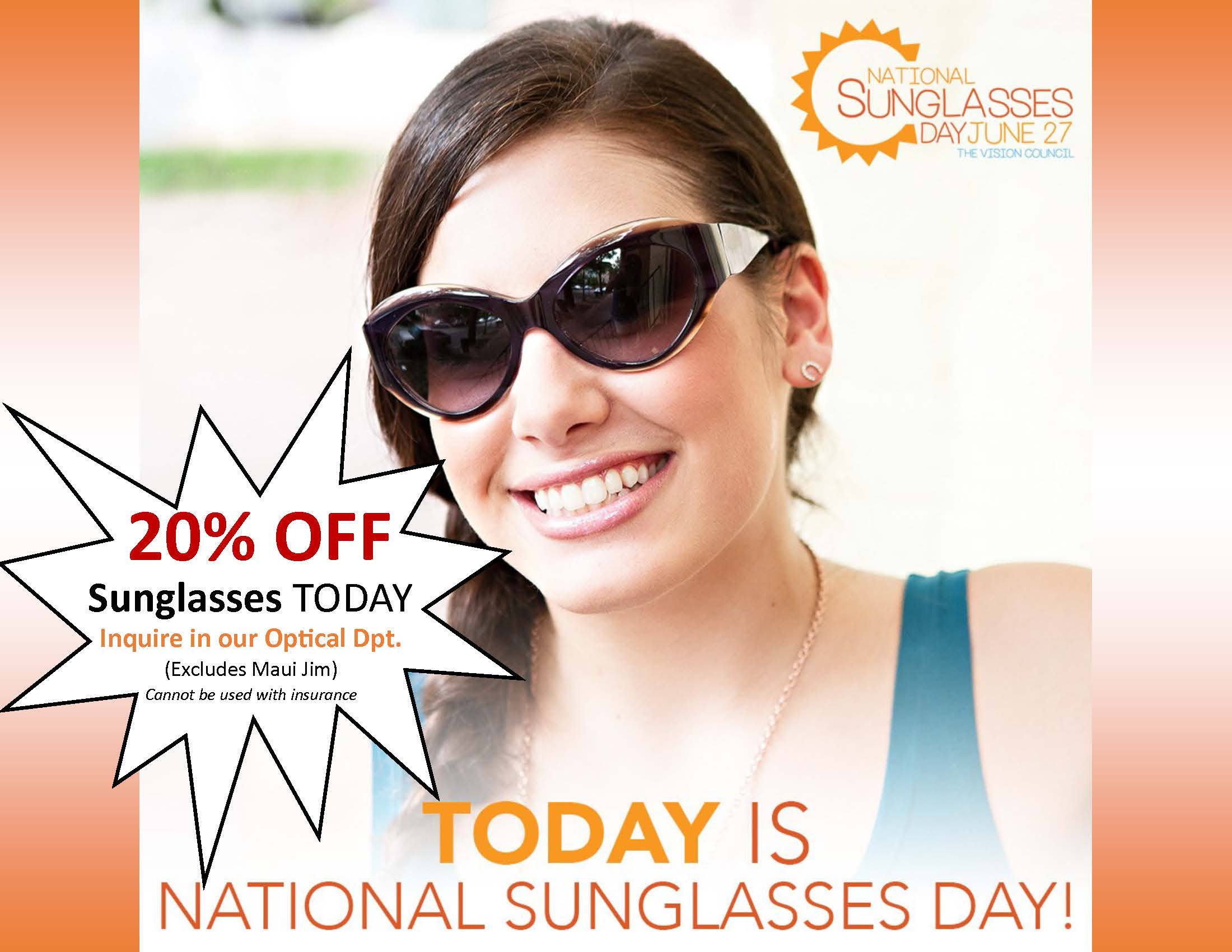 20% off on National Sunglasses Day!